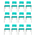 Ver imagem 2 de Kit 12 Cadeiras Iso Infantil Azul Celeste Escola e Creche