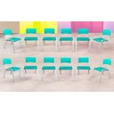 Ver imagem 1 de Kit 12 Cadeiras Iso Infantil Azul Celeste Escola e Creche