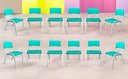 Ver imagem 1 de Kit 12 Cadeiras Iso Infantil Azul Celeste Escola e Creche