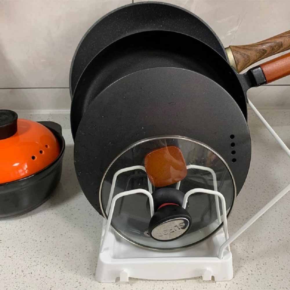 Organizador Escorredor Tampa Panela Pote Cozinha Guarda Louça copos Resistente Multiuso Casa Armario - 5