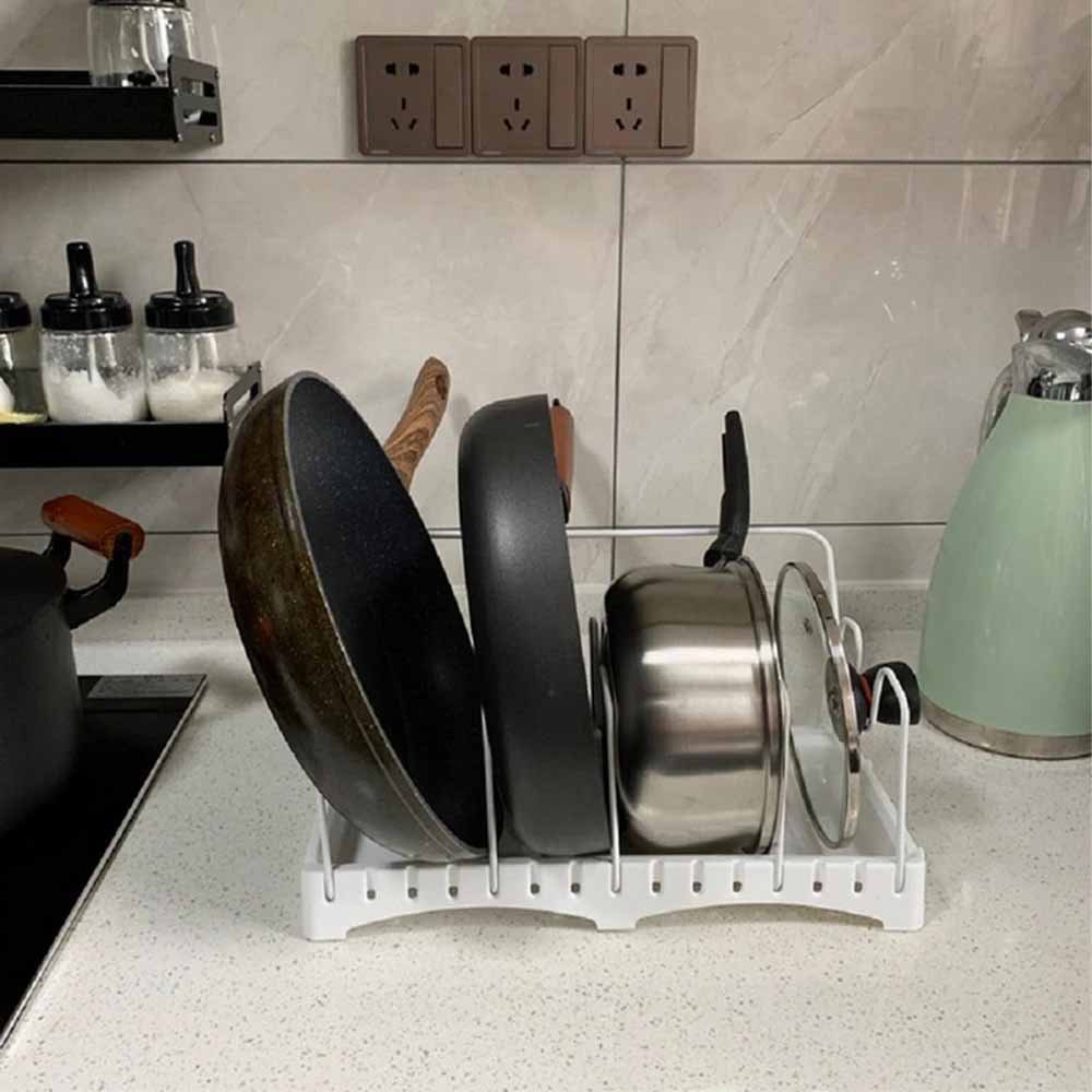 Organizador Escorredor Tampa Panela Pote Cozinha Guarda Louça copos Resistente Multiuso Casa Armario - 8