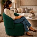 Ver mais imagens de Poltrona Orgânica Maya Suede Verde Sala Quarto Recepção Suede / Verde Liso