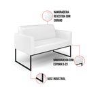 Ver imagem 6 de Sofá Namoradeira com 2 Poltronas Base Industrial Preto Marisa Corano Branco D03 - D'Rossi