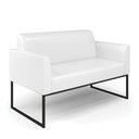 Ver imagem 3 de Sofá Namoradeira com 2 Poltronas Base Industrial Preto Marisa Corano Branco D03 - D'Rossi
