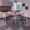 Mesa Itália 4 Cadeiras 591/13 Madmelos Branco/preto Flor - 10