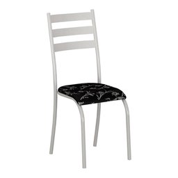 Mesa Itália 4 Cadeiras 591/13 Madmelos Branco/preto Flor - 4