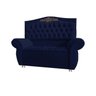KIT Cabeceira + Recamier Baú Dunas Dubái Azul Marinho veludo Linha Alta 1,40 casal Dalaqua-Decor - 1