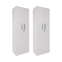 Ver imagem 1 de Kit 2 Armário Organizador Multiuso Kiev Lavanderia 2 Portas Branco