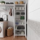 Ver imagem 5 de Kit 2 Armário Organizador Multiuso Kiev Lavanderia 2 Portas Branco