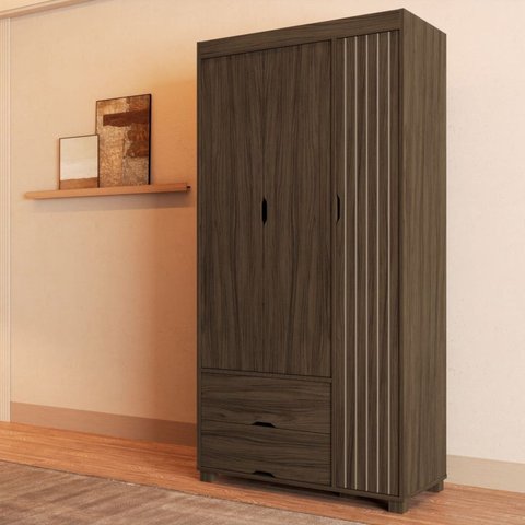 Roupeiro 89cm x 40cm x 168,5cm Bela Marrom/Chocolate