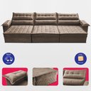 Ver imagem 4 de Sofá Retrátil e Reclinável 3,60m com Molas e Espuma D33 Thunder Velusoft Castor Cama Inbox