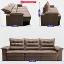 Ver imagem 2 de Sofá Retrátil e Reclinável 3,60m com Molas e Espuma D33 Thunder Velusoft Castor Cama Inbox