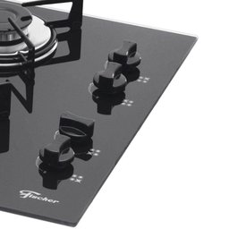 Fogão Cooktop Fischer 4 Bocas Gás Mesa Vidro Preto 1519-5713 - 4