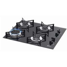 Fogão Cooktop Fischer 4 Bocas Gás Mesa Vidro Preto 1519-5713 - 1