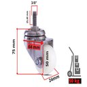 Ver imagem 4 de 2 Rodizio Inox 2 Pol. Roda Nylon com Espiga sem Freio