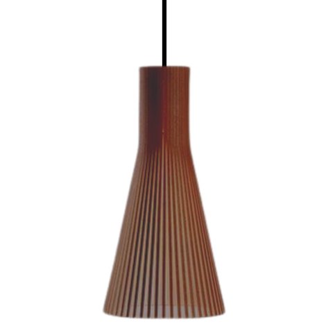 Luminária Teto tipo Pendente FUNIL MDF - Completa - Cor: Marrom