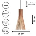 Ver imagem 3 de Luminária Teto tipo Pendente FUNIL MDF - Completa - Cor: Marrom