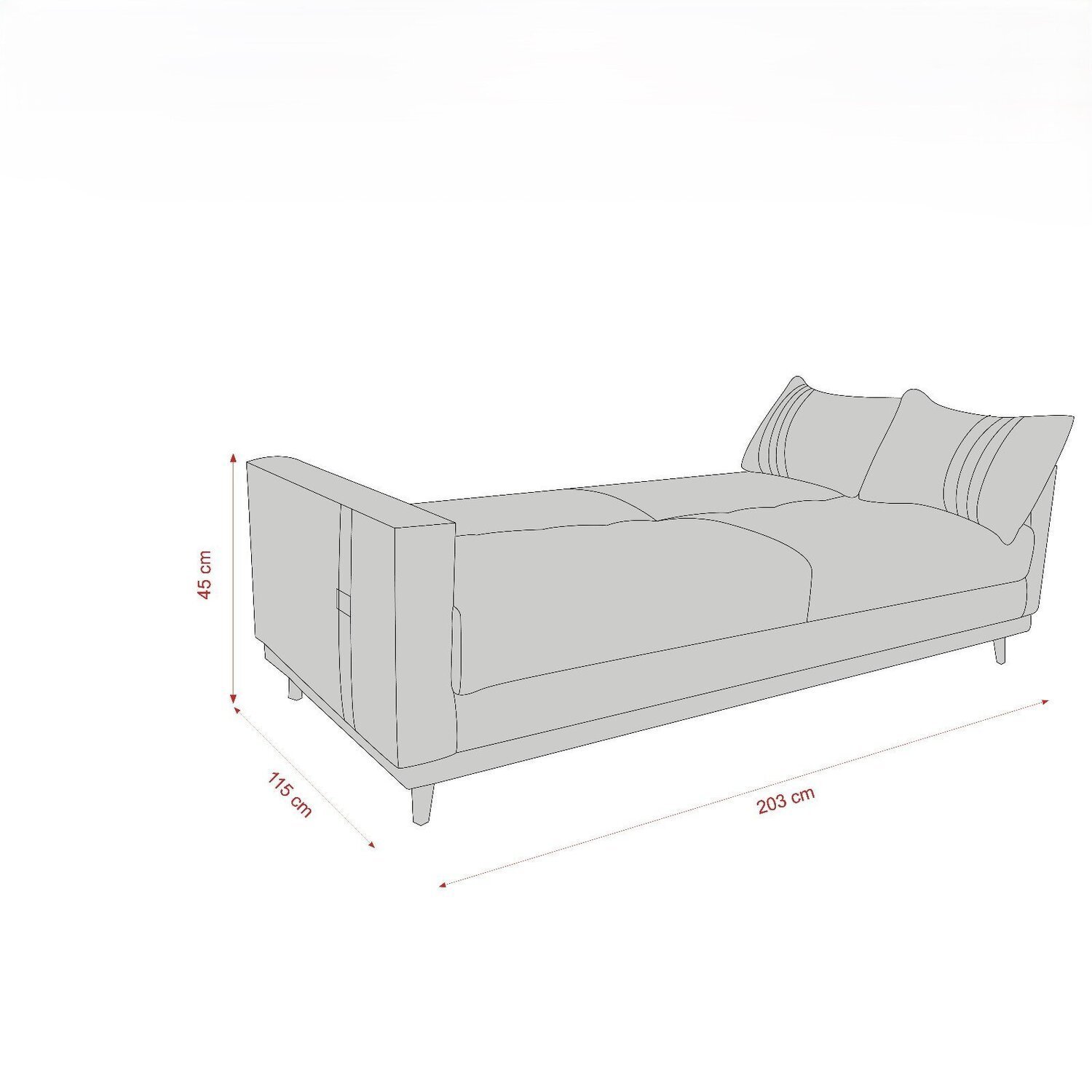 Sofá Cama 3 Lugares Esther 203cm X 95cm X 90cm - 4