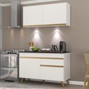 Ver imagem 3 de Armário de Cozinha Compacta 120cm com Leds Veneza Up Multimóveis V2012 Branco/Dourado