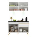 Ver imagem 6 de Armário de Cozinha Compacta 120cm com Leds Veneza Up Multimóveis V2012 Branco/Dourado