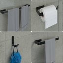 Ver imagem 1 de Kit Acessórios Para Banheiro Preto Fosco 4 Peças