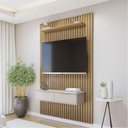 Ver imagem 2 de Painel Suspenso 138 Cm com Nicho Vitória 100% Mdf Cinamomo/off White