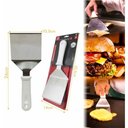 Ver imagem 1 de Espátula Cabo Branco Curva Aço Inox Chapeiro Lanche Nº4