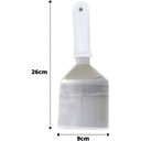 Ver imagem 4 de Espátula Cabo Branco Curva Aço Inox Chapeiro Lanche Nº4
