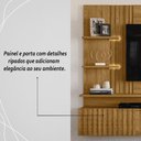 Ver imagem 6 de Painel Bancada Suspensa com Led 3 Portas Atena - Cumaru