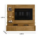 Ver imagem 2 de Painel Bancada Suspensa com Led 3 Portas Atena - Cumaru