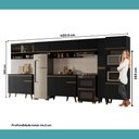 Ver imagem 7 de Armário de Cozinha Completa Atlanta Square com Vidro Carraro Preto Touch
