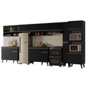 Ver imagem 2 de Armário de Cozinha Completa Atlanta Square com Vidro Carraro Preto Touch