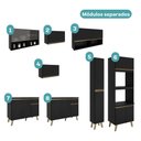 Ver imagem 4 de Armário de Cozinha Completa Atlanta Square com Vidro Carraro Preto Touch