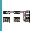 Ver imagem 6 de Armário de Cozinha Completa Atlanta Square com Vidro Carraro Preto Touch