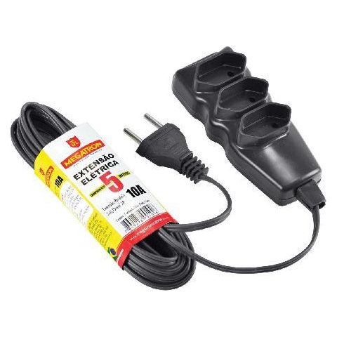Extensao Cabo Pl 2x0,75 5 Metros Preta 102
