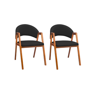 2 Cadeiras Sala de Jantar em Madeira Luiza Sintético Ds Home