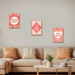 Kit 03 Placas Mdf Eu Amo Você Decoração Quadros 28,7x22 Ar10 - 4