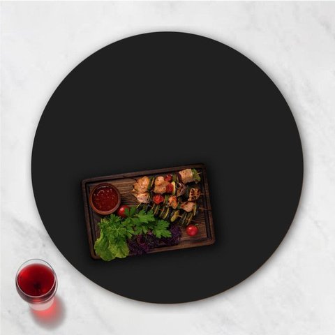 Prato Giratório Sobrepor Servir Mesa De Jantar Preto 90 Cm