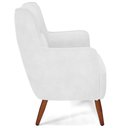 Ver imagem 6 de Poltrona Decorativa Fixa Pés de Madeira Isabella D02 Corano Branco C-12 - Lyam Decor