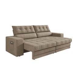 Sofá Oscar Plus 2,06m Retrátil/reclinável Suede Capuccino - Xflex - 3