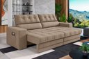 Ver imagem 1 de Sofá Oscar Plus 2,06m Retrátil e Reclinável Suede Capuccino - X-Flex