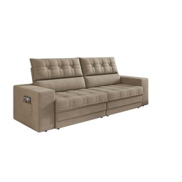 Sofá Oscar Plus 2,06m Retrátil/reclinável Suede Capuccino - Xflex - 4