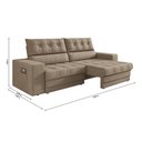 Ver imagem 2 de Sofá Oscar Plus 2,06m Retrátil/reclinável Suede Capuccino - Xflex
