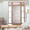 Ver imagem 1 de Porta Belíssima 6 Prime Batente Regulável 16-20 Guarnição 5cm Fechadura Wc 82cm x 210cm Direito Branco Rodam