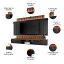Ver imagem 4 de Painel Tv 70 Pol 219cm Bancada Suspensa Illuna H01 Off/castanho - Mpozenato