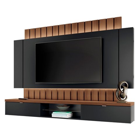 Painel Tv 70 Pol 219cm Bancada Suspensa Illuna H01 Off/castanho - Mpozenato