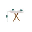 Ver imagem 3 de Sala de Jantar Mesa Cacau 95x77cm com Vidro e 4 Cadeiras Encanto Marrom/Off White/Bege/Cinamomo