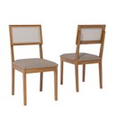 Ver mais imagens de Sala de Jantar Mesa Cacau 95x77cm com Vidro e 4 Cadeiras Encanto Marrom/Off White/Bege/Cinamomo