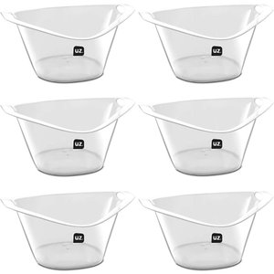 Kit 6 Baldes de Gelo Champanheira 8l Transparente 43x20cm Restaurante Hotel Bar Cerveja Vinho