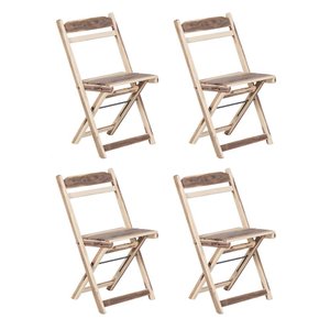 Kit 4 Cadeiras Dobrável Madeira Maciça Ypê Perfeita para Ambientes Externos e Cobertos Natural